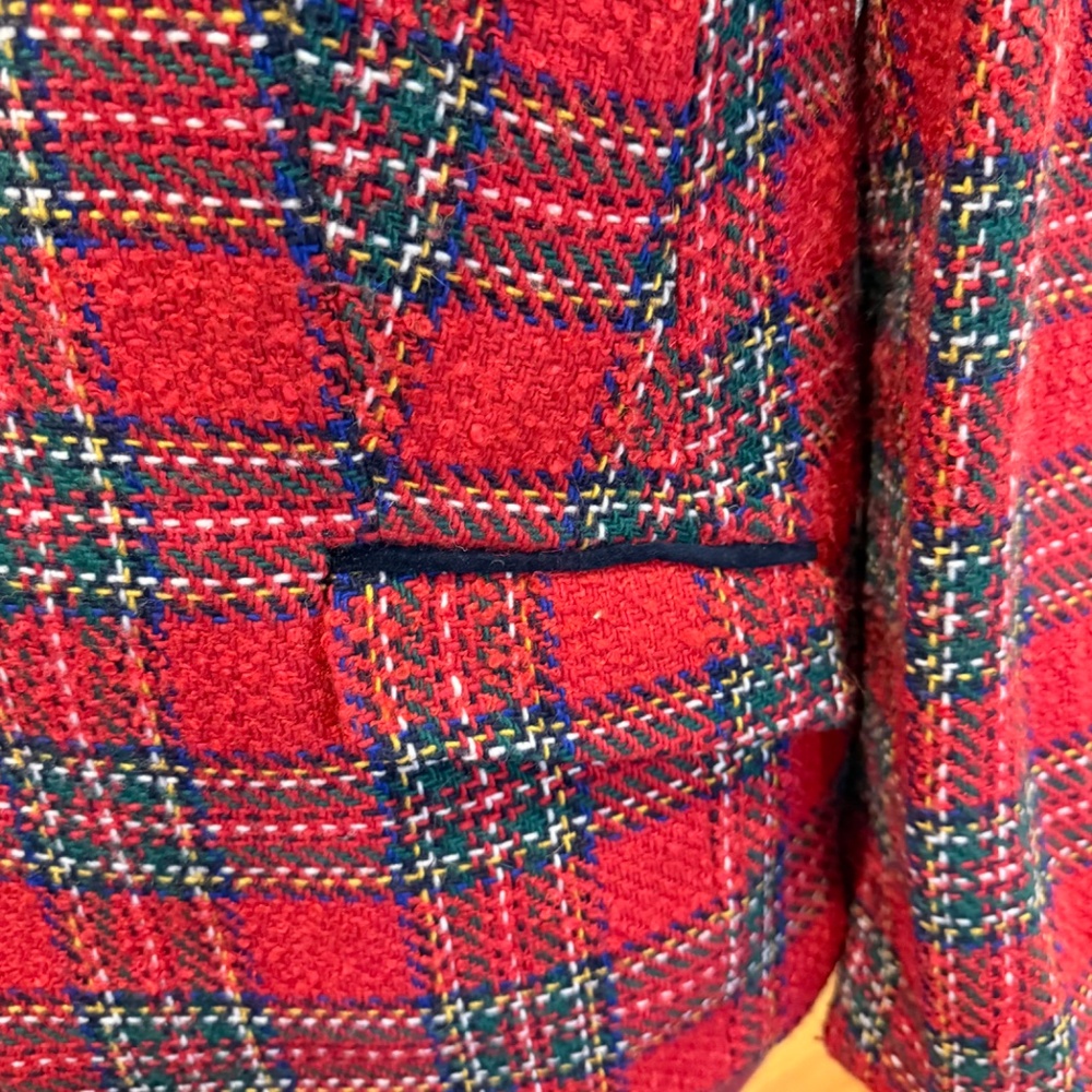 Red Plaid Talbots Blazer - Picture 3 of 7